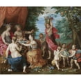 thumbnail image 2 of Jan Brueghel the Younger 23x20 Black Ornate Framed Double Matted Museum Art Print Titled: A Bacchanal with Ceres, Bacchus and Venus, 2 of 5