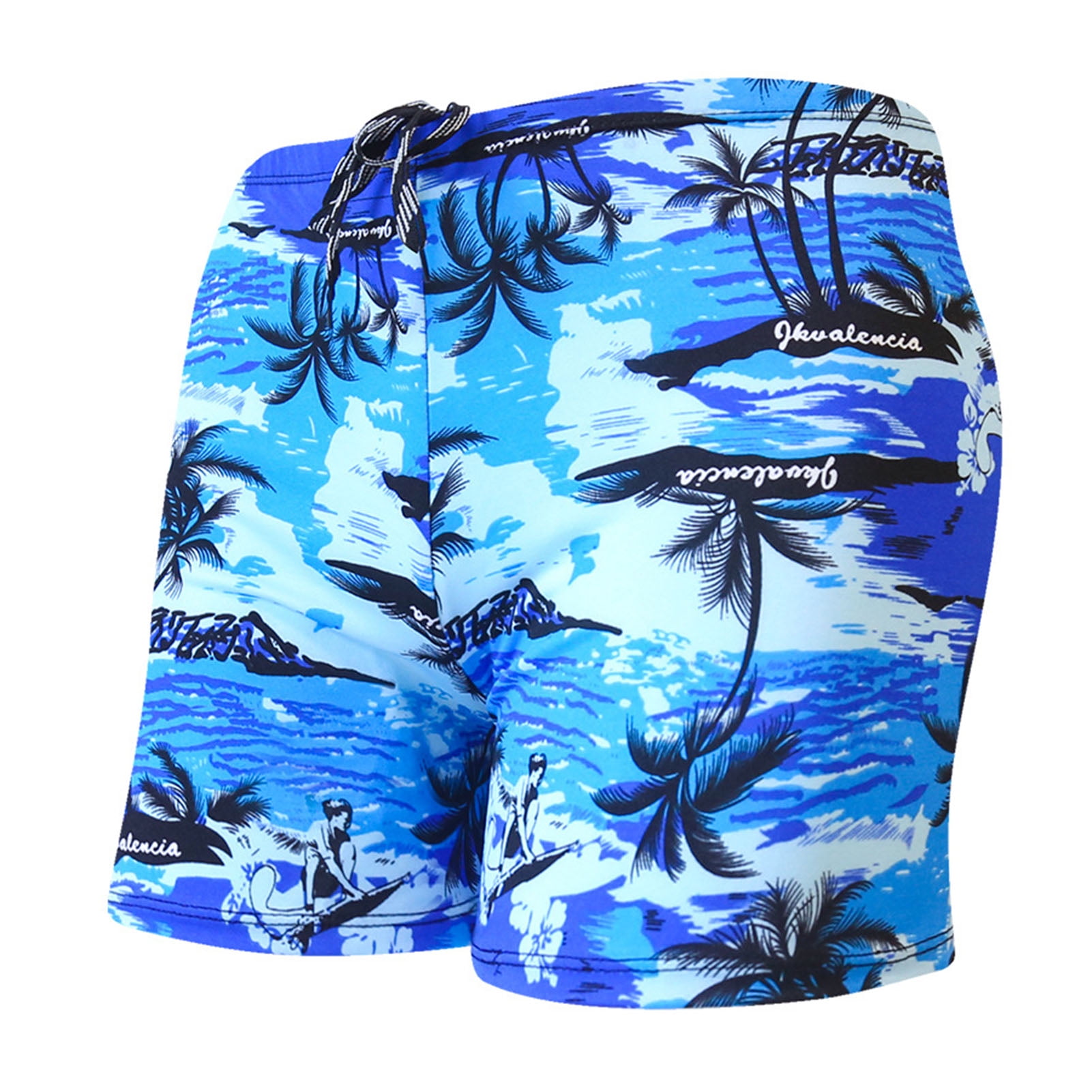 Men Trunks Colorful Print Quick Dry Slim Fit Swimming Trunks for Beach