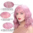 thumbnail image 5 of LHWEN Short Curly Hair Wig for Women Synthetic Wavy Bob Wig with High Temperature Silk Fiber No Frizz No Shedding Adjustable Straps Breathable Cap Multiple Colors Easy to Install Perfect for All Skin, 5 of 5