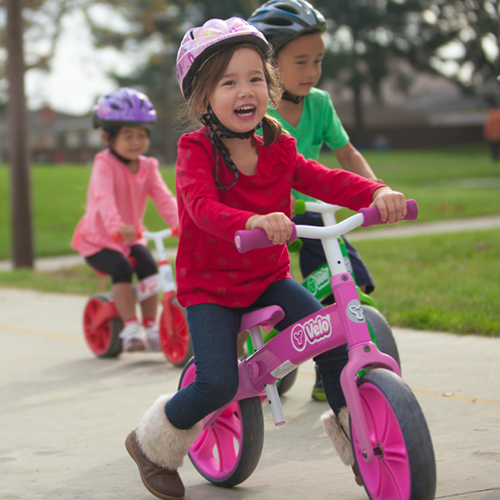 velo pink balance bike