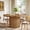Natural Brown, variant on Finmind 47" Solid Wood Round Dining Table, Farmhouse Kitchen Table with Striped Pedestal Base for 4-6, Dark Brown