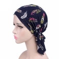 thumbnail image 4 of pitrice Chimio Chapeau Impression Foulard Femmes Coton Musulman Turban Stretch Perte de Cheveux Liée Baotou Chapeaux, 4 of 7