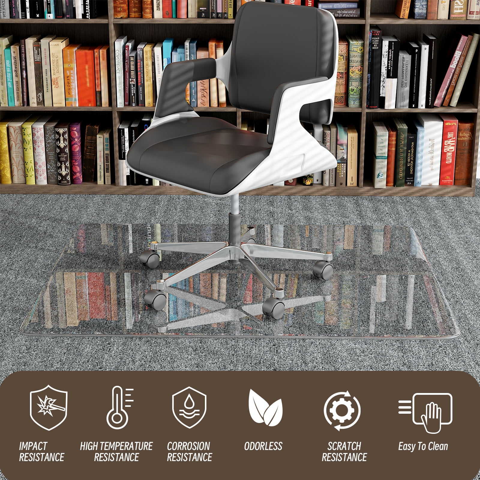 Anyrose 34"x46" Tempered Glass Office Chair Mat