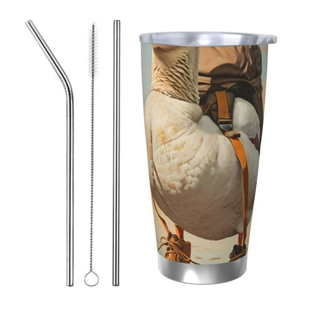 

Matuu Hiking Duck for 20oz Durable Thermal Cups Keep Drinks Cold and Hot Insulated Car Mug with Lid-Straw Three-piece Set