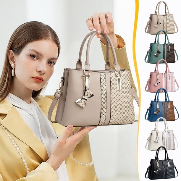 Bolso Tote Elegante de Gran Capacidad para Mujer, Estilo Patchwork | Bolso de Piel Suave | Diseño Multicapa | 30 X 13 X 23 Cm | Cierre de Cremallera