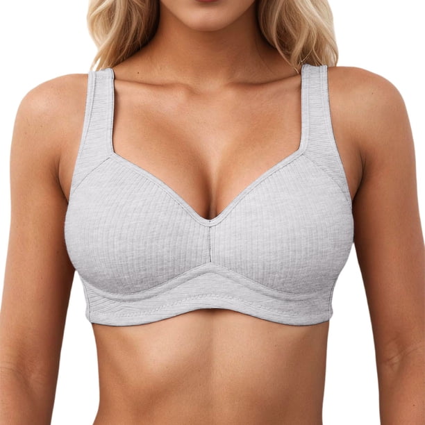 Brasieres de Mujer Tela de Mantequilla Sujetador Moldeador Cómodo sin Costuras con Soporte de Elevación Ajustable Sujetador Tipo Camiseta Inalámbrico para Uso Diario Grande