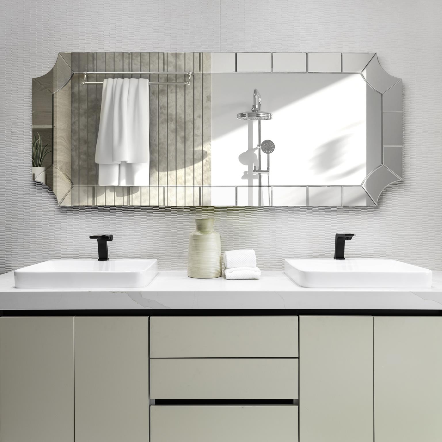 Tyler Dillon Full Length Mirror with Multi Beveled Mirrored Border 72"H x 30"W