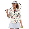 thumbnail image 2 of HUIACONG Five-Pointed Star Pattern Design Women's Golf Top, Quarter Zip Women's Golf Polo Shirts Dry-Fit Fashion Quick Dry Golf Shirt Women for Tennis Sports Outing, 2 of 10