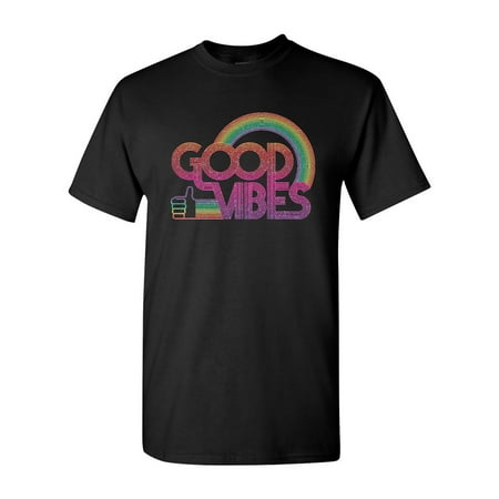 Good Vibes 70's BeanePod Artworks Art Funny DT Adult T-Shirt Tee