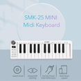 thumbnail image 1 of M-VAVE SMK-25mini Rechargeable MIDI Keyboard, 25 Keys, Portable Mini USB Keyboard, MIDI Controller with 25 Velocity-Sensitive Keys, 1 Button, 1 of 4