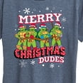 thumbnail image 3 of Teenage Muntant Ninja Turtles - Merry Christmas Dude - Women's Short Sleeve Graphic T-Shirt, 3 of 5