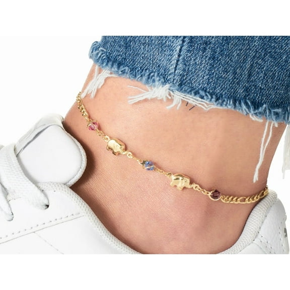 18k Gold Plated Prosperous Elephant Anklet