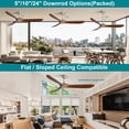 thumbnail image 5 of Izzovium 60 Inch Modern Ceiling Fan with Remote Control, 6-Speed Reversible DC Motor, 3 Solid Wood Blades for Living Room/Patio, Brushed Nickel, 5 of 7