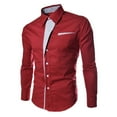thumbnail image 4 of TIHLMK Mens Long Sleeve Tshirts Men Autumn Casual Slim Fit Long Sleeve Turndown Pocket Top Blouse Shirt, 4 of 4