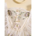 thumbnail image 6 of Musuos Baby Girls Cute Rompers Dress 3M 6M 12M 18M Lace Trim Butterfly Pattern Embroidered Fly Sleeve Tulle Skir Hem Bodysuits Clothes with Headband, 6 of 10