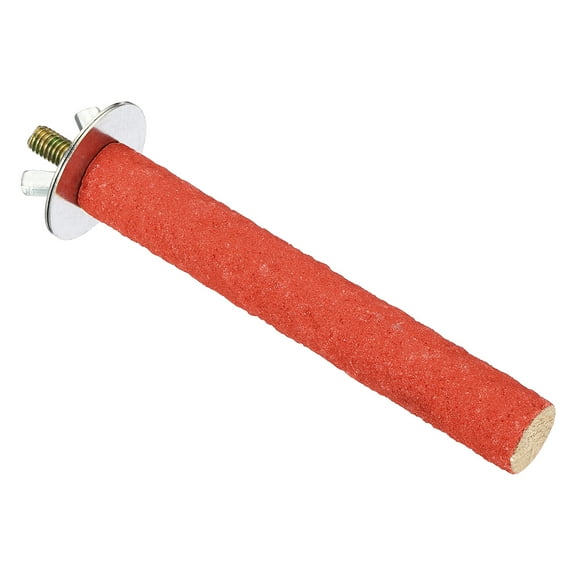 Uxcell 0.6x3.9" Bird Paw Grinding Stick Parrot LoveBird Parakeet Cockatiel Perch Stand, Red