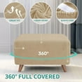 thumbnail image 4 of sasyxdc Velvet Ottoman Slipcover Small Stretch Square Rectangle Footstool Slipcover Folding Storage Ottoman Covers for Living Room with Elastic Bottom (Ottoman Small  Gray) iuy, 4 of 7