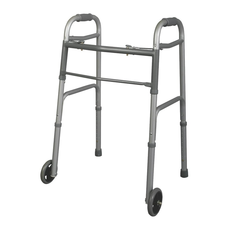 Medline MDS86410XWW - Bariatric Folding Walker with 5 Wheels