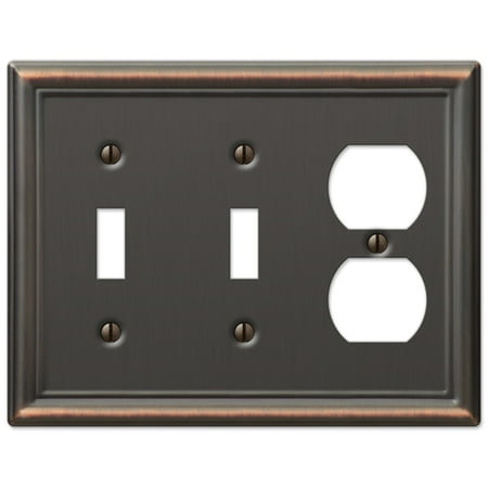 - Double Toggle Single Duplex Wall Switch Plate Cover, Oil Rubbed Bronze