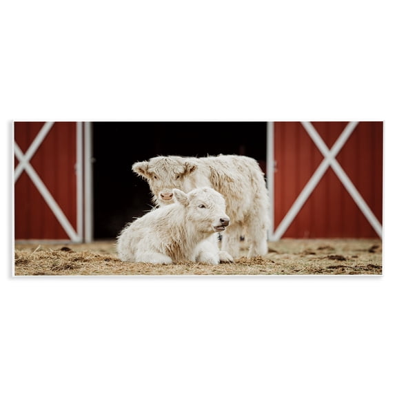 Stupell Industries White Cattle Barn Animals & Insects Photography Unframed Art Print Wall Art, 17 x 7