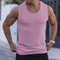 thumbnail image 4 of Mens Ribbed Knit Tank Top Cotton Sleeveless Shirts Summer Beach Workout Muscle Undershirt Pink 3XL, 4 of 4