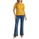 thumbnail image 2 of INSPIRAR CHIC Blusas de Mujer con Cuello Peter Pan en Contraste, Lunares, Manga Corta, Color Amarillo, 2 of 6