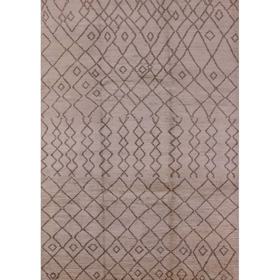 Ahgly Company Machine Washable Indoor Rectangle Industrial Modern Dark Almond Brown Area Rugs, 8' x 10'