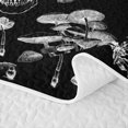 thumbnail image 5 of Homewish Gothic Moths Skull Quilt King,Spooky Botanical Mushroom King Coverlet Set,Black Gray,Black Reversible,3 Pieces, 5 of 7