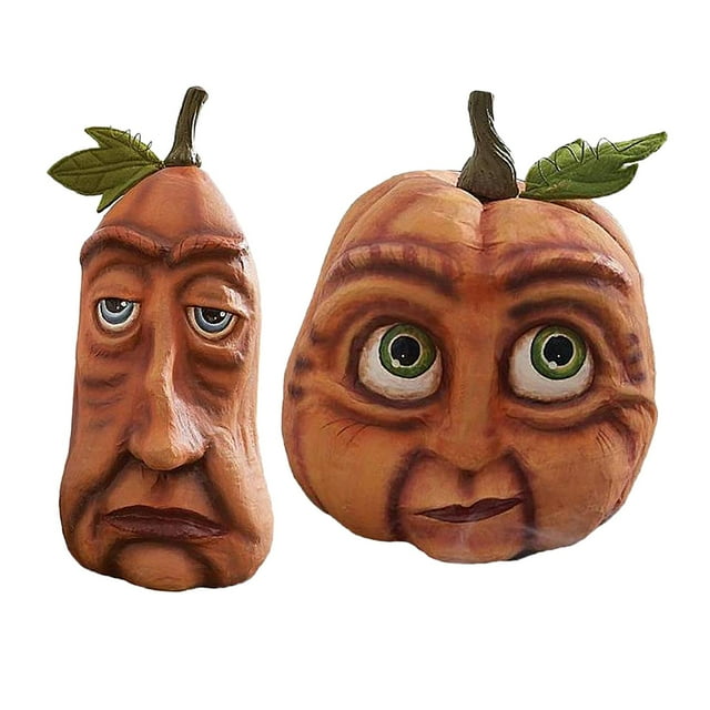 Decoración para hogar del ornamento de la estatua del hombre de la calabaza del ojo grande expresivo de Halloween Yuyangstore Hombre de calabaza de Halloween
