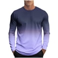 thumbnail image 2 of gbyLJF Men's Long Sleeve Crewneck Shirts Gradient Printed Casual Comfy Tees Regular Fit Fall Sweatshirts, 2 of 5