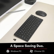 Macally Small Wireless Keyboard and Mouse Combo for PC - an Essential Work Duo - 2.4G - 78 Compact Key Cordless Mouse and Keyboard Combo with Mini Body and Quiet Click RFCOMPACTKEYCB