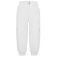 thumbnail image 7 of WIZUTIZ Women's Solid Color High Rise Cropped Jogger Pants with Decorative Buttons Elastic Waist Side Pockets Tapered Ankle Casual Trousers Soft Stretchy, 7 of 7