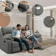 thumbnail image 6 of Comfortable Reclining Loveseat Sofa – Leather 3-Seater Recliner Couch for Living Room & Home Theater Seating (Grey), 6 of 7