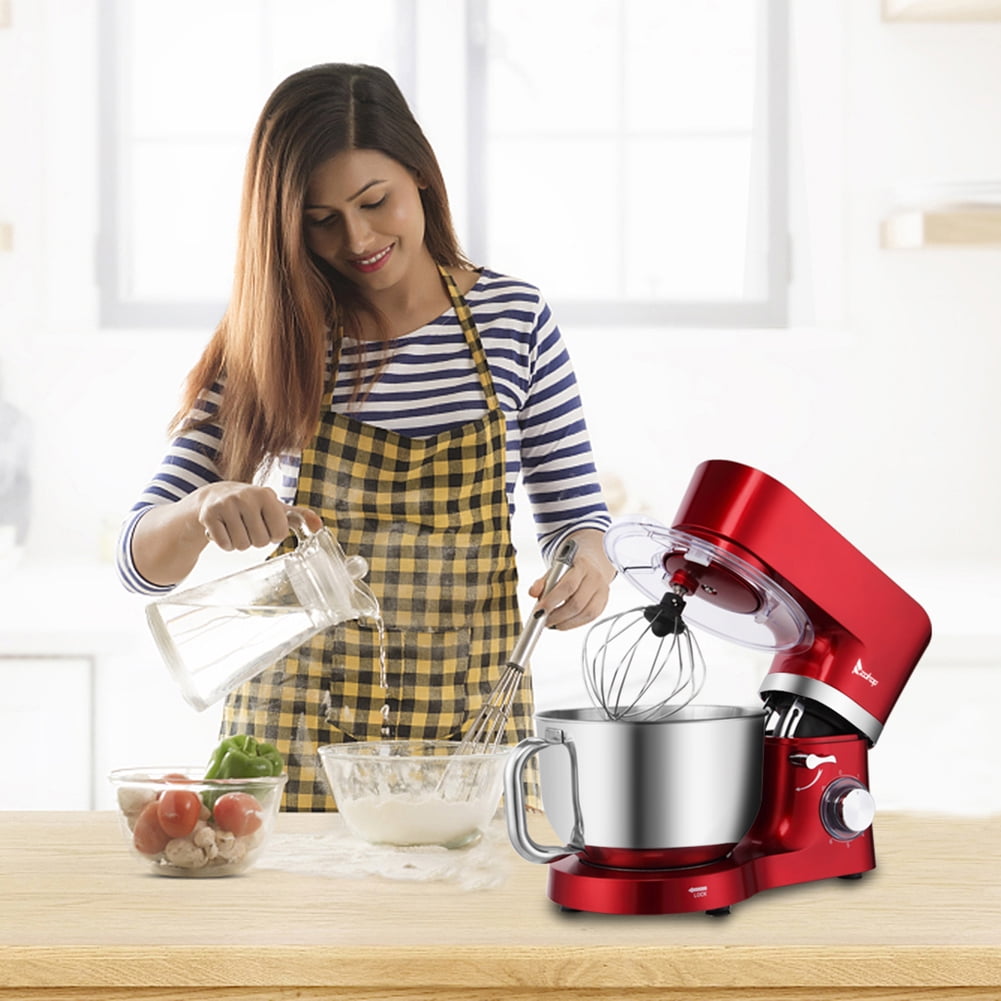 Private Jungle 660W 7-Speed Tilt-Head Kitchen Mixer, with 5.8QT Stainless Steel Mixing Bowl, Beater, Dough Hook, Whisk, Household Use - Red Private Jungle 660W 7-Speed Tilt-Head Kitchen Mixer, with 5.8QT Stainless Steel Mixing Bowl, Beater, Dough Hook, Whisk, Household Use - Red