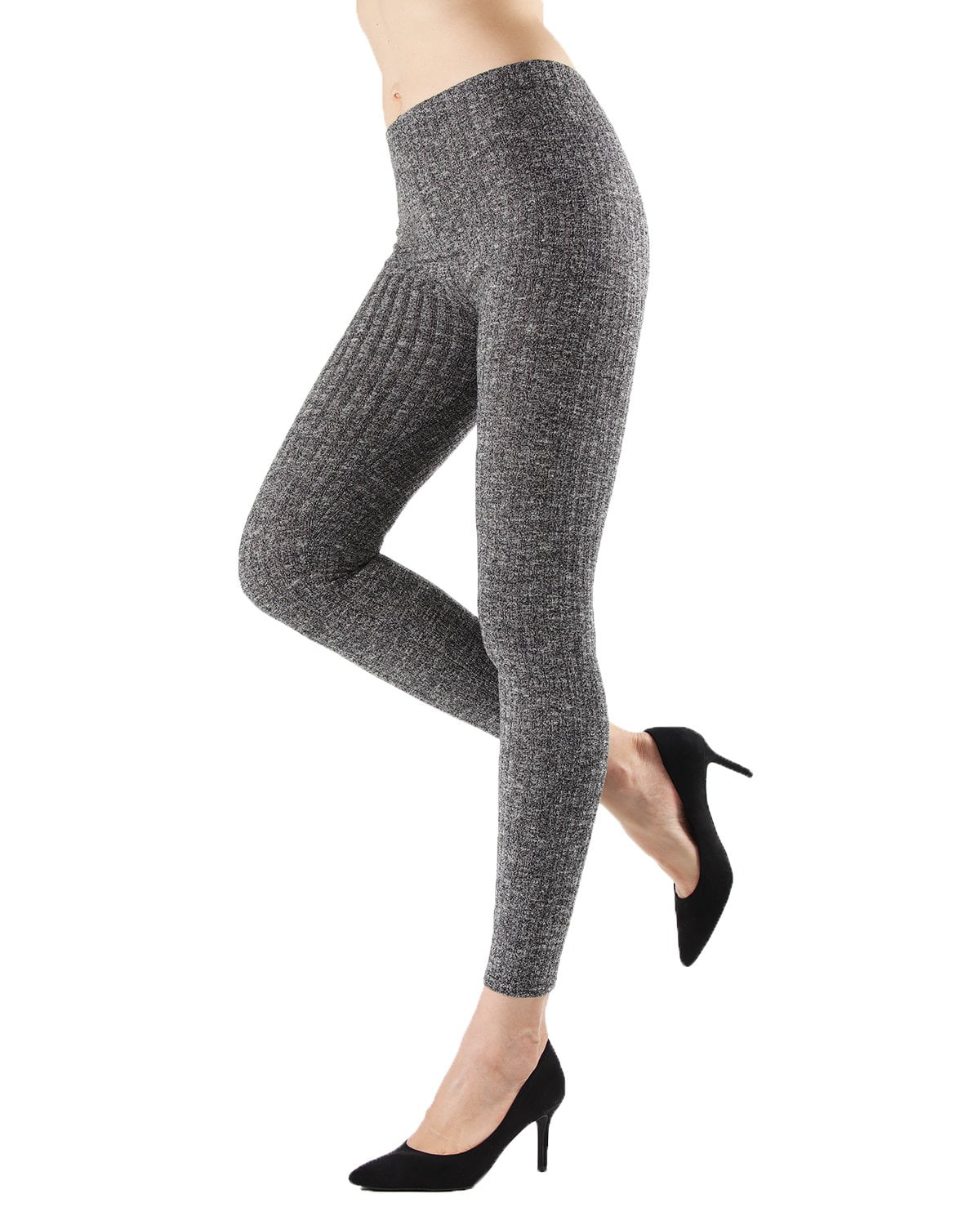 MeMoi - MeMoi Wide Rib Sweater Leggings Small/Medium / Black - Walmart ...