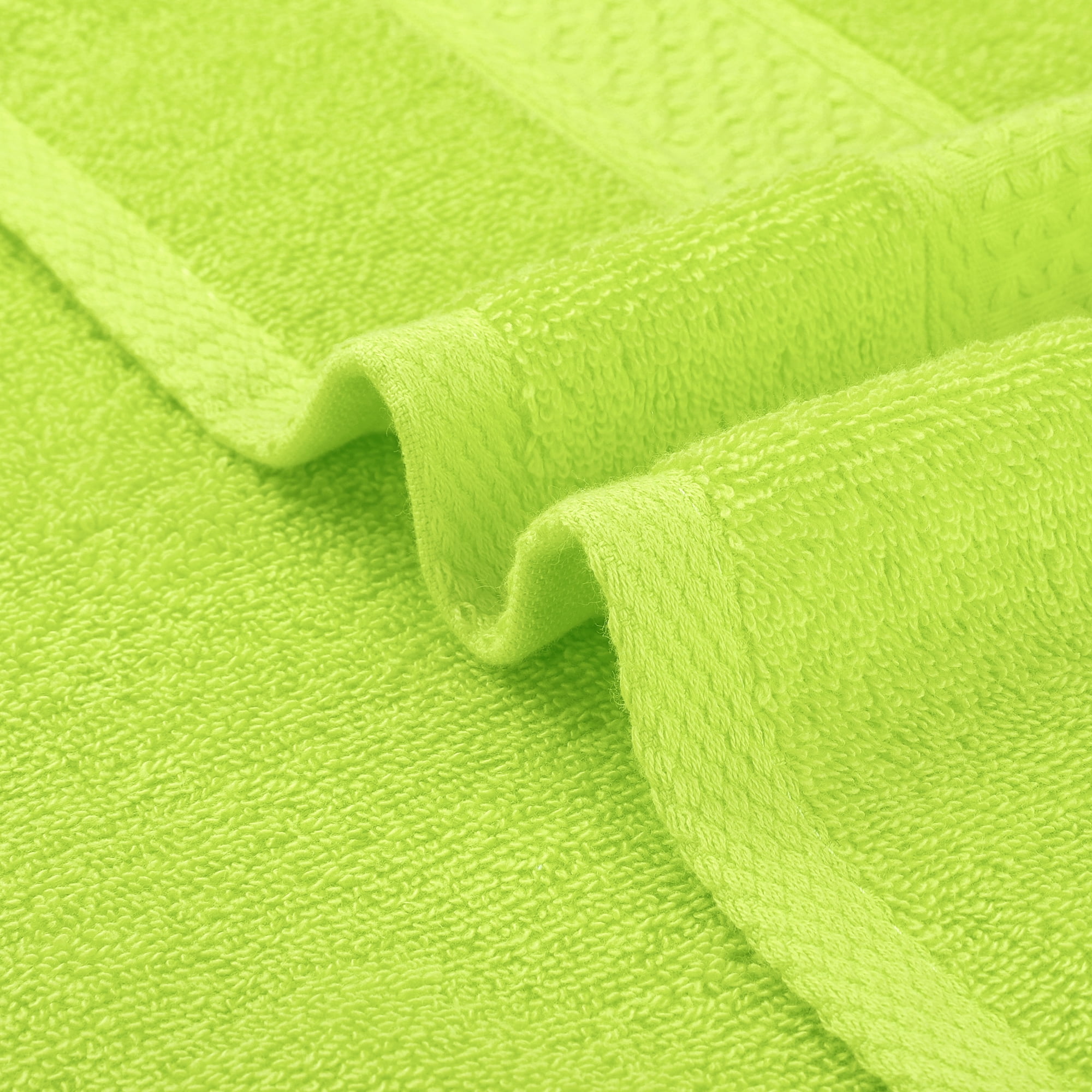 Unique Bargains 4 Pcs Solid Soft Hand Towel Light Green/Light Brown 13" x 30"/14" x 30"