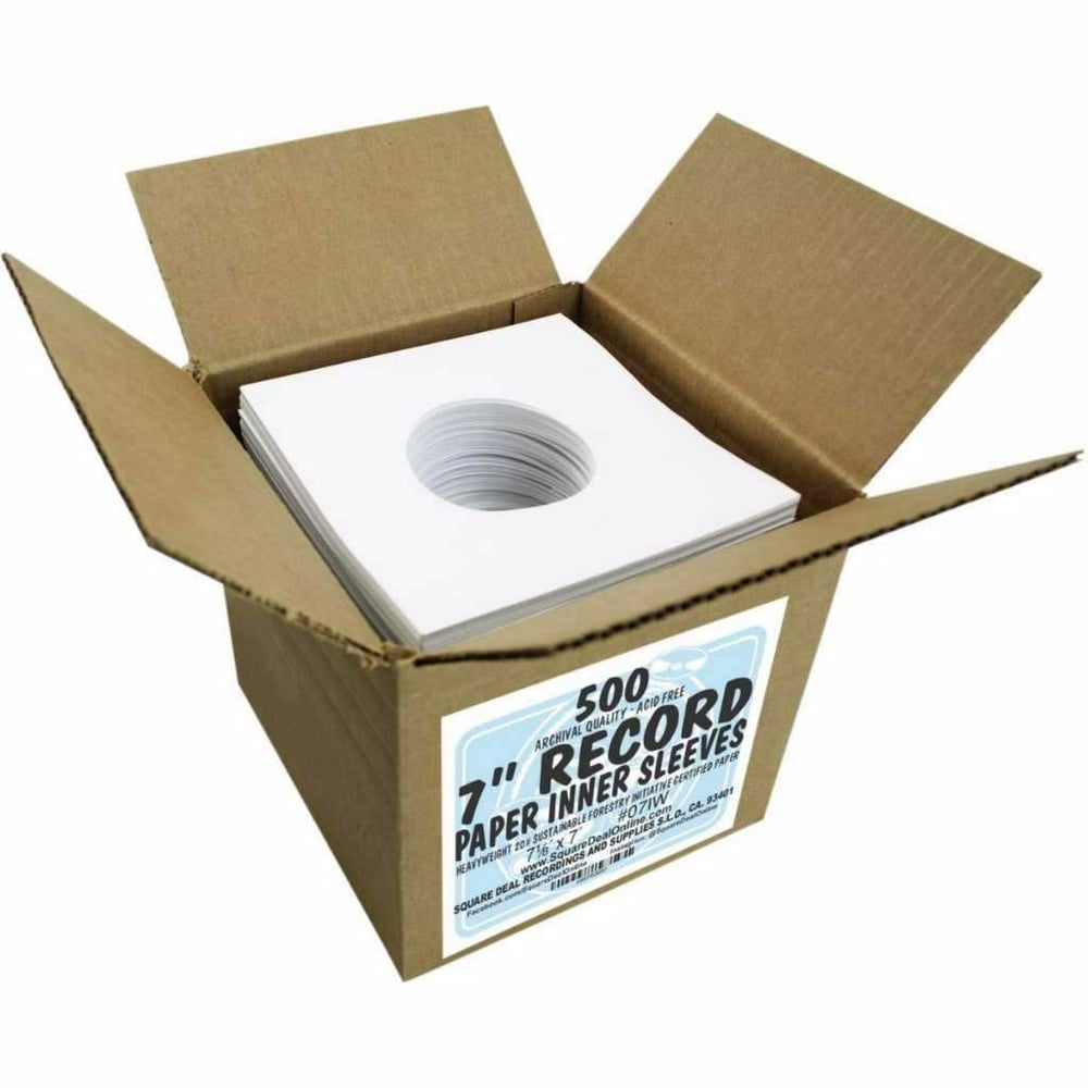 (500) Archival Quality AcidFree Heavyweight Paper Inner Sleeves for 7
