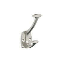 Amerock Vicinity Traditional Double Prong Satin Nickel Wall Hook