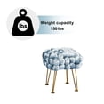 thumbnail image 2 of Home Soft Things Crushed Velvet Pouf Stool Ottoman - Blue Mirage - 16x16x16'', 2 of 12