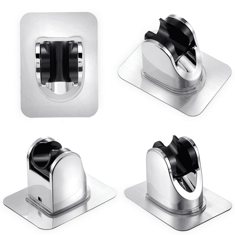 NearMoon Self Adhesive Shower Head Holder-Adjustable Handheld Shower Holder  NO Drilling Wall Mount Waterproof (1 Pack, Chrome Finish)