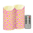 thumbnail image 2 of Heart Shaped Fried Egg Flameless Candles 2 PCS with Remote Realistic Moving Flame LED Tapered Pillar Set for Home Decor, 2 of 7
