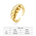 thumbnail image 2 of Anillo Trenzado Trenzado De Croissant, Anillo De Cúpula Grueso Ajustable, Banda De Apilamiento, Anillo Minimalista Para Mujeres Y Hombres, Joyería Methold AP007443-01, 2 of 6