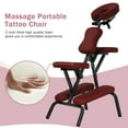thumbnail image 3 of Portable Massage Chair Folding Tattoo Salon Spa Chair W/Carrying Case, Adjustable Lightweight Travel Therapy Chair, Burgundy, 3 of 5