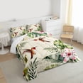 thumbnail image 3 of jejeloiu Kawaii Cute Hummingbird Twin Comforter Sets,Tropical Monstera Leaf Bedding Set For Girls Teens Reversible 2-Piece, 3 of 8