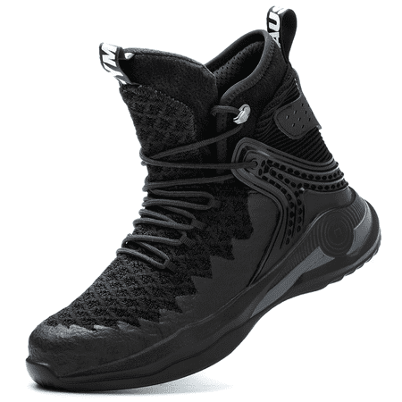 SPIEZ Lightweight Steel Toe Work Boots for Men, Indestructible Safety Shoes, Puncture Proof Work Sneakers Boots(Black)