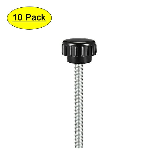 Uxcell M5 x 50mm Male Thread 20mm Round Head Knurled Clamping Knobs 10 Pack