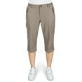 thumbnail image 3 of 33,000ft Women's Capri Golf Pants Casual Quick Dry UPF 50+ Lightweight Stretch Cargo Hiking Pants with Pockets Dark Khaki 6, 3 of 6