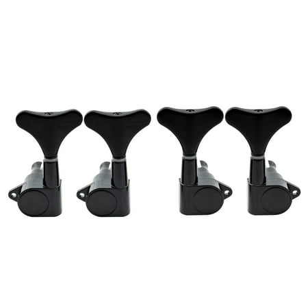 Musiclily Basic 2R2L 19:1 Ratio Full Sealed Bass Tuners Tuning Pegs Keys Machine Heads Set with Y-Style Button for Ibanez Style Electric Bass, Black