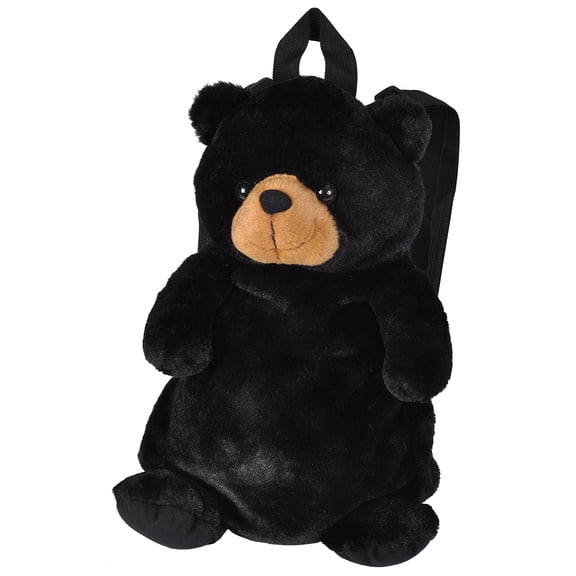Wild Republic Backpack Black Bear, Mini Backpack, Animal Bag, 14 Inches, Gift for Kids, Plush Zoo Animal