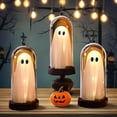 thumbnail image 6 of Feledorashia Halloween Ghost Night Light, Glass Cloche Table Lamp, Mini Ghost Figurine Dome with Warm White Lights, Spooky Halloween Decor for Bedroom Nightstand, Vintage Style Ambient Lighting, 6 of 9
